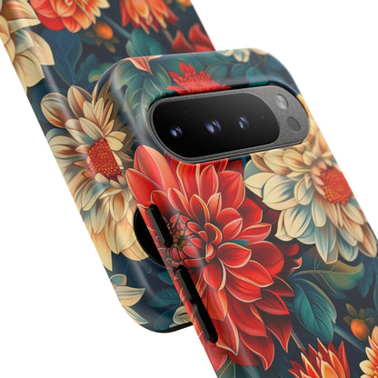 Floral Phone Case - Vibrant Tough Cases, Stylish Floral Cell Phone Cover, Gift for Her, Trendy Phone Accessory, Flower Design