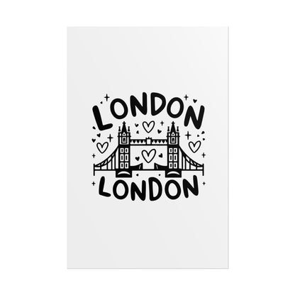 Charming London Rolled Poster for Home Decor, Wall Art, Travel Gift, Office Wall Decor, London Themed Decoration