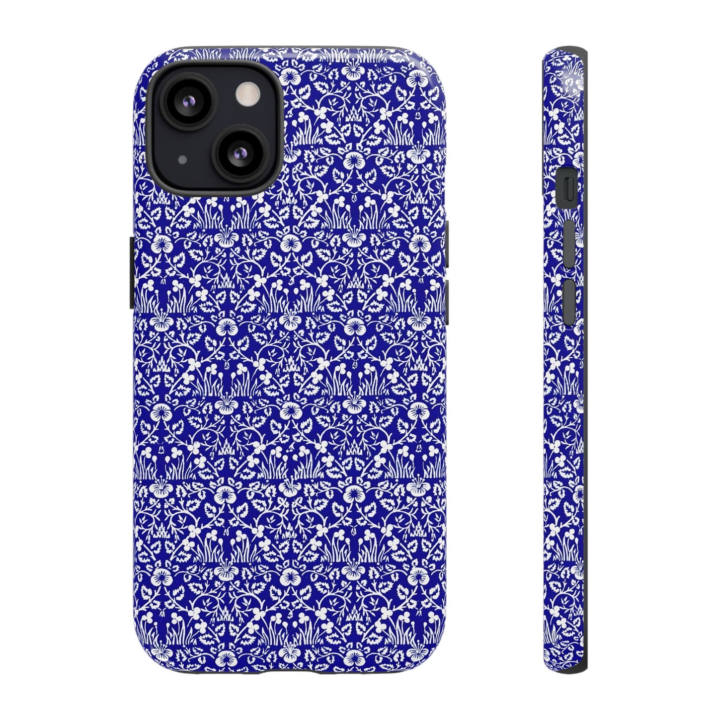 Elegant Floral Phone Case - Tough Cases, Blue Floral Design, Stylish Phone Accessory, Unique Gift, Modern Tech Protection