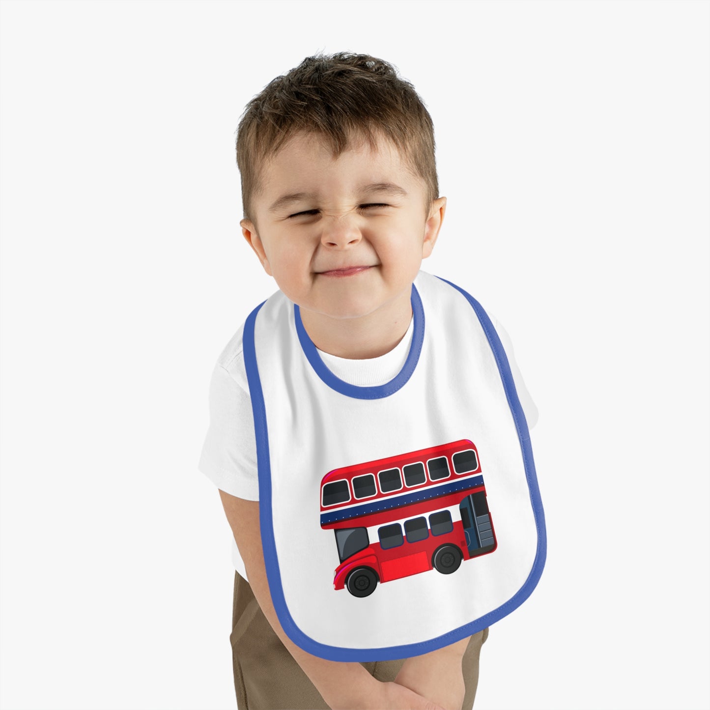 Cute Double-Decker Bus Baby Bib - Infant Feeding Accessory, Baby Shower Gift, Toddler Bib, Fun Mealtime, Kid's Bibs