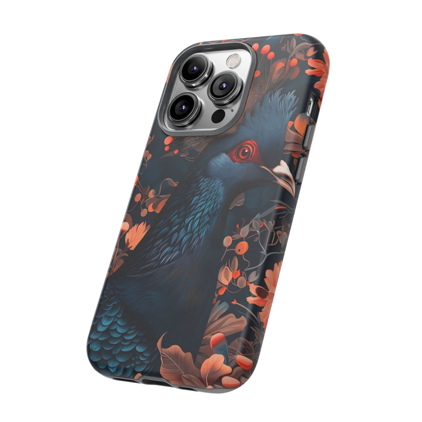 Vibrant Phone Case with Floral Peacock Design - Tough Cases, Artistic Phone Cover, Unique Gift for Nature Lovers, Stand Out Tech Accessory