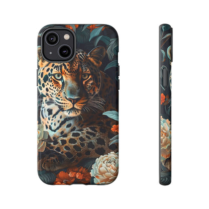 Wildlife Phone Case with Leopard Design | Tough Cases, Animal Prints, Floral Phone Cover, Gift for Nature Lovers, Unique Phone Accessories