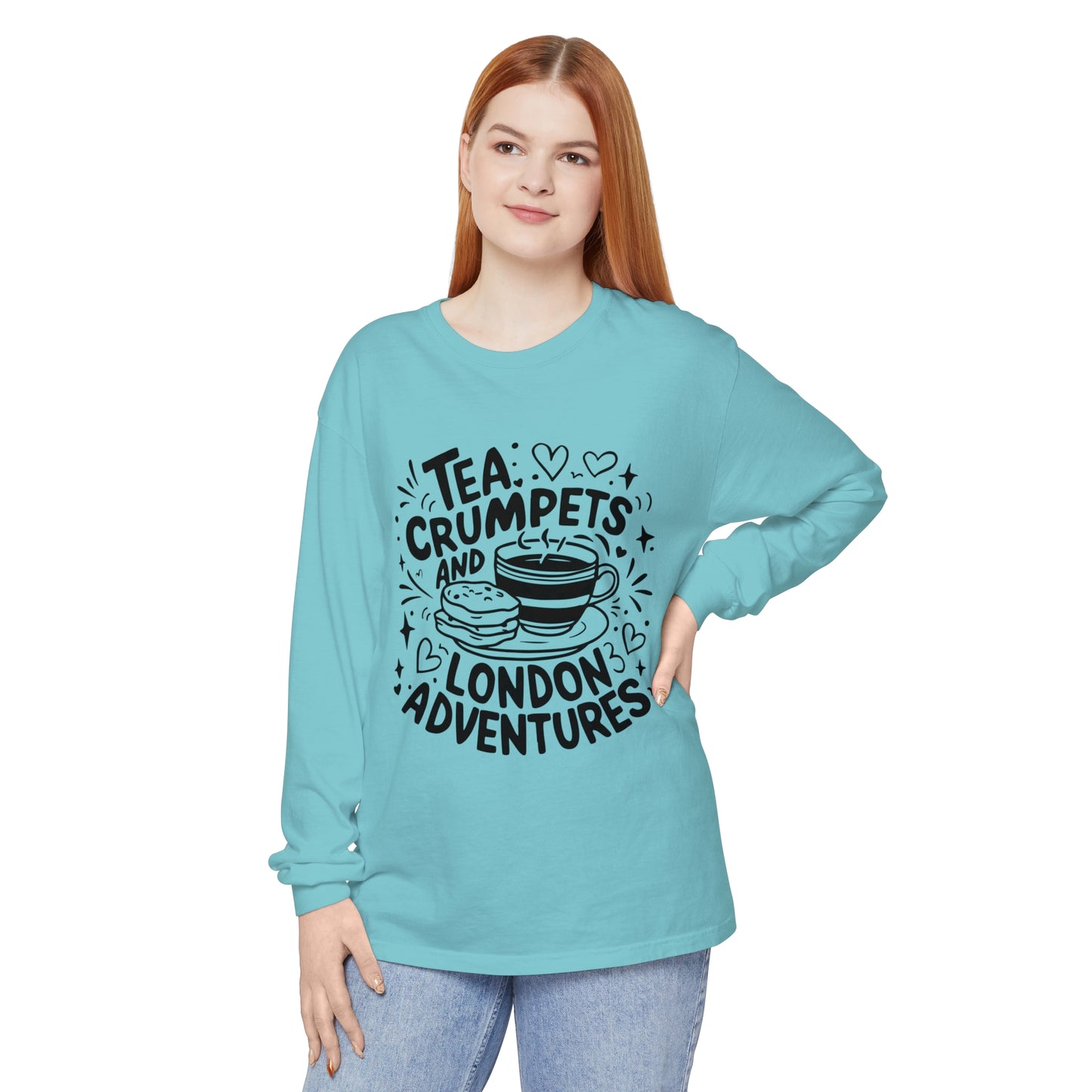Unisex Garment-dyed Long Sleeve T-Shirt - London's Amazing Adventures