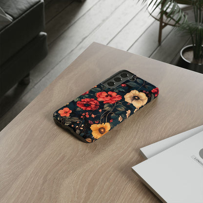 Floral Phone Case, Tough Cases, Flower Motif, Protective Cover, Gift for Her, Floral Design, Spring Accessory