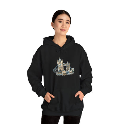 Unisex Heavy Blend™ Hooded Sweatshirt - London Bridge - Iconic Landmark and Historical Beauty