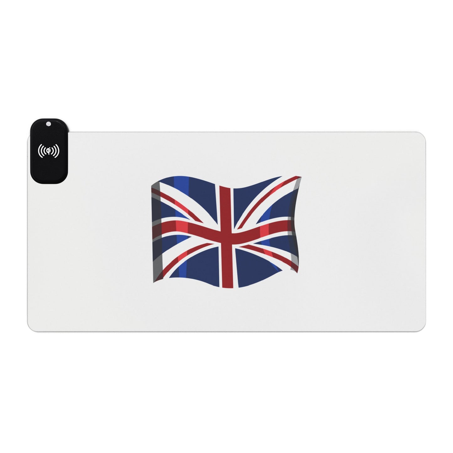 Waving Union Jack Flag - LED Gaming Mouse Pad with Wireless Charging - Energize Your Gaming Setup, Desk Decor, Office Accessory, Gift for Gamers, Gaming
