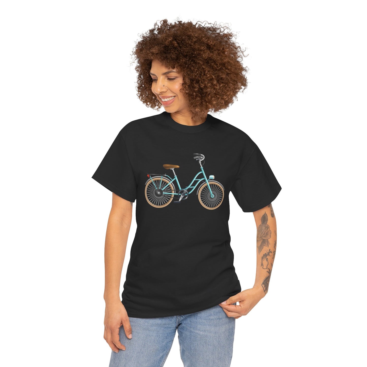 Unisex Heavy Cotton Tee - Classic British Bicycle - Timeless Charm