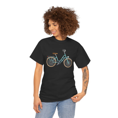 Unisex Heavy Cotton Tee - Classic British Bicycle - Timeless Charm
