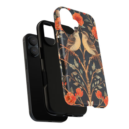 Floral Phone Case – Tough Cases with Bird Design, Unique Gift for Nature Lovers, Stylish Tech Accessory, Phone Cover, Artistic Case