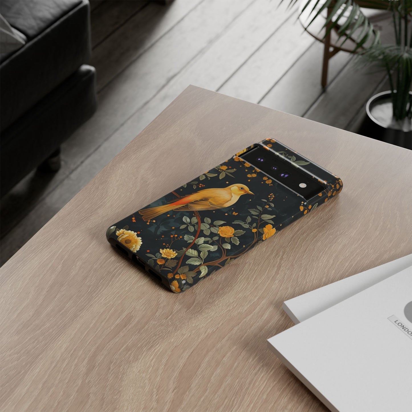 Floral Phone Case, Tough Cases with Bird Design, Nature Lover Gift, Stylish Protection, Birthday Present, Floral Phone Cover