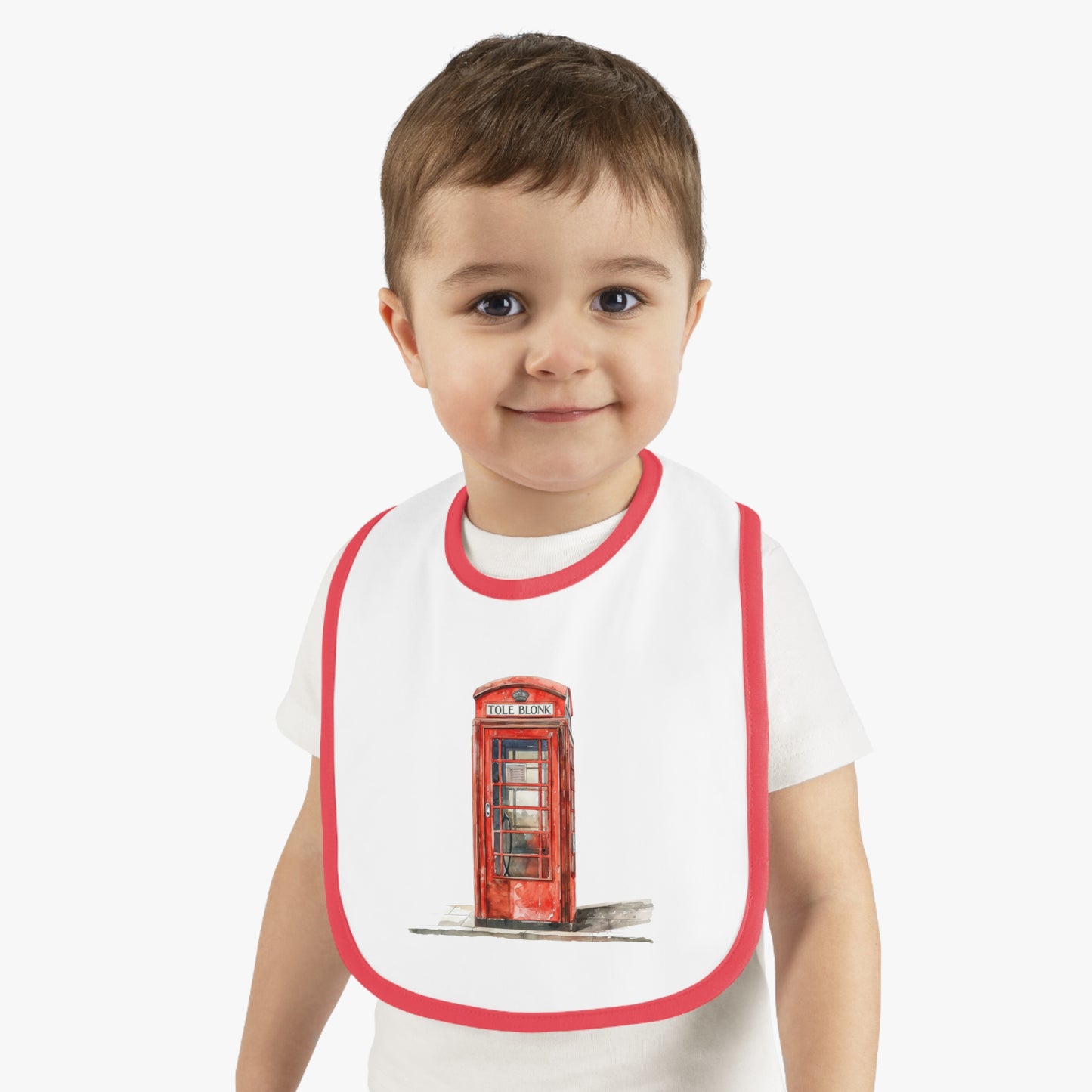 Cute Phone Booth Baby Bib, Baby Shower Gift, Newborn Accessories, Modern Nursery Decor, Unique Baby Gift