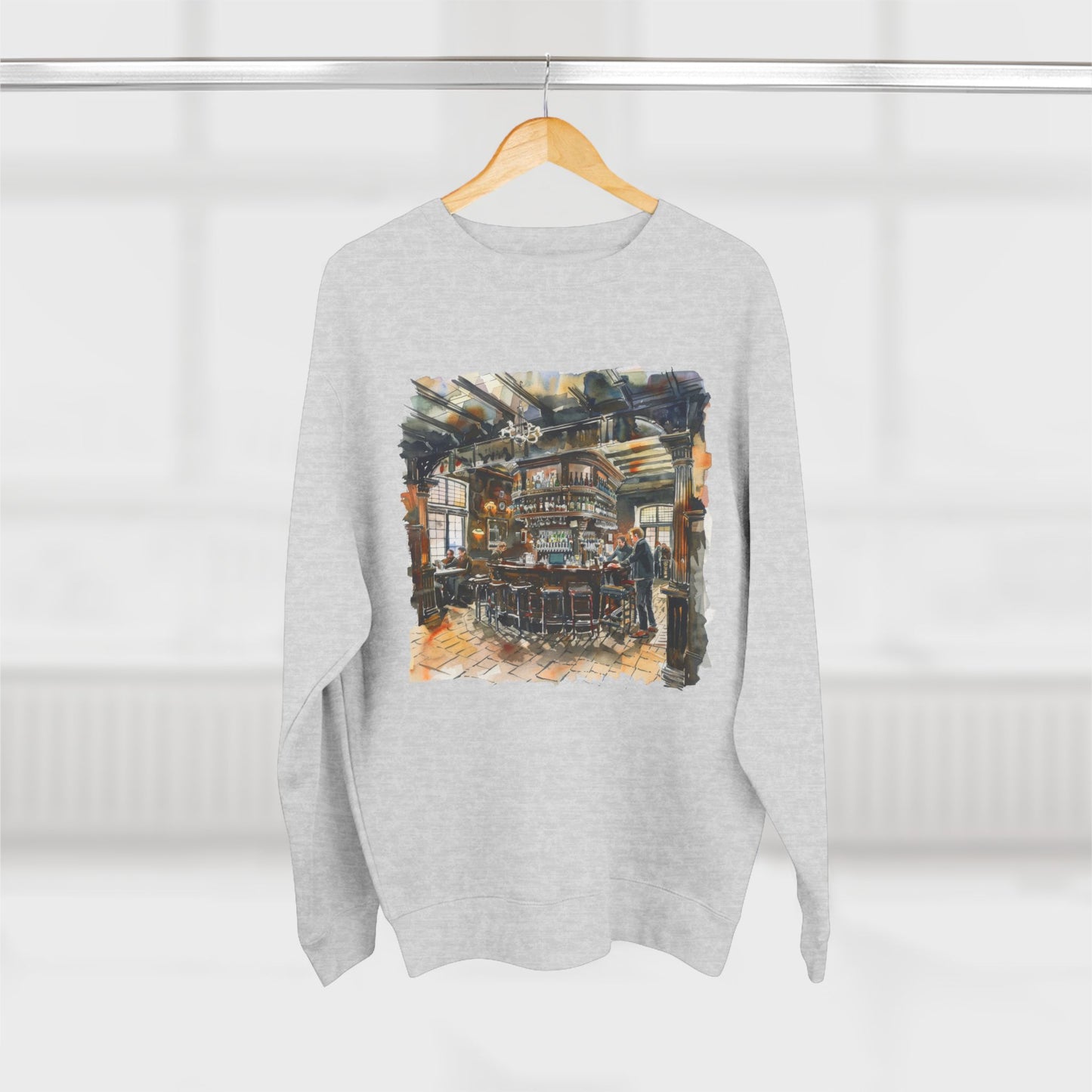 Unisex Crewneck Sweatshirt - London Pub Interior British Tavern