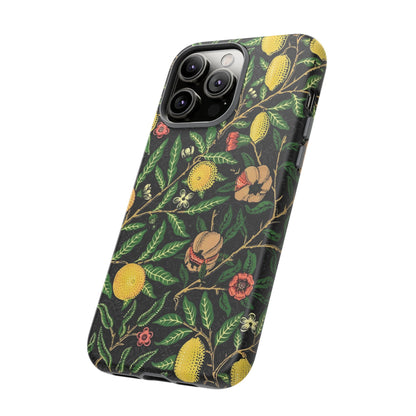 Tough Cases Phone Case, Floral Phone Cover, Tough Phone Protection, Gift for Plant Lovers, Black Background, Eco-Friendly Design