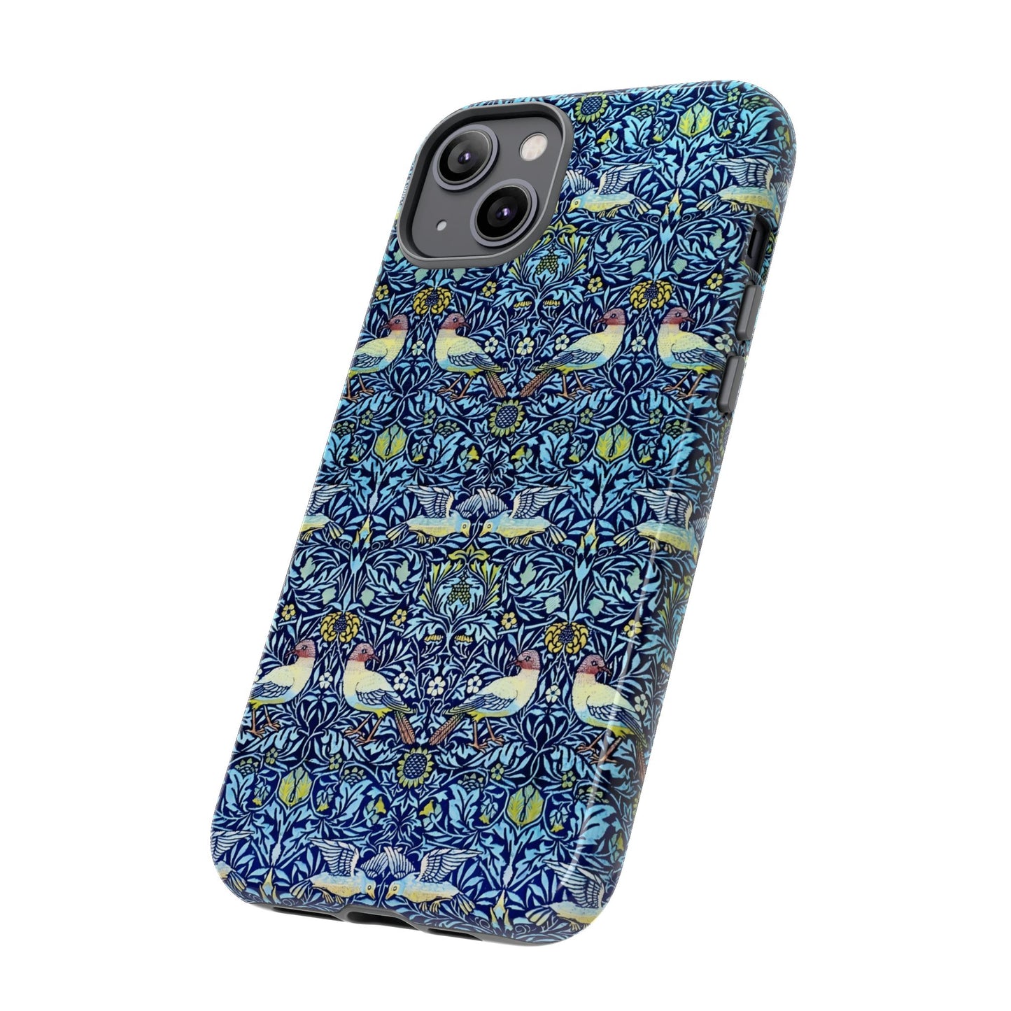 Bird and Floral Pattern Phone Case, Tough Cases, Gift for Nature Lovers, Eco-friendly, Custom Phone Accessories, All-Occasion