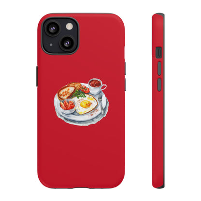 Breakfast-Inspired Phone Case, Tough Phone Covers, Foodie Gifts, Unique Accessories, Cute Kitchen Decor, Red Phone Case