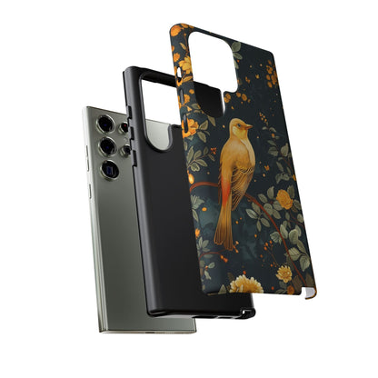 Floral Phone Case, Tough Cases with Bird Design, Nature Lover Gift, Stylish Protection, Birthday Present, Floral Phone Cover