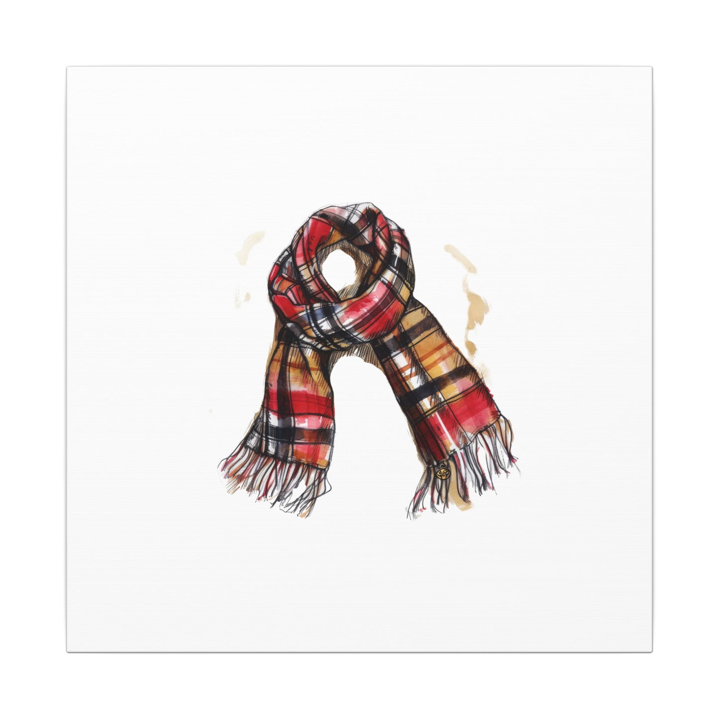 Autumn Scarf Canvas Art Print | Cozy Home Décor, Gift for Fall Lovers, Seasonal Wall Art, Unique Interior Design