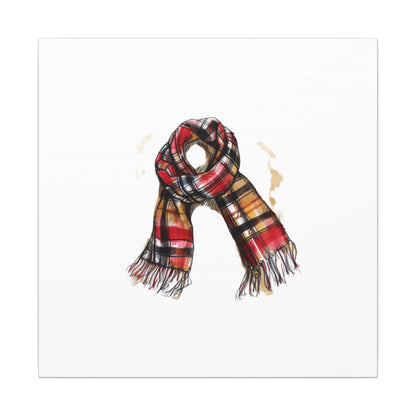 Autumn Scarf Canvas Art Print | Cozy Home Décor, Gift for Fall Lovers, Seasonal Wall Art, Unique Interior Design