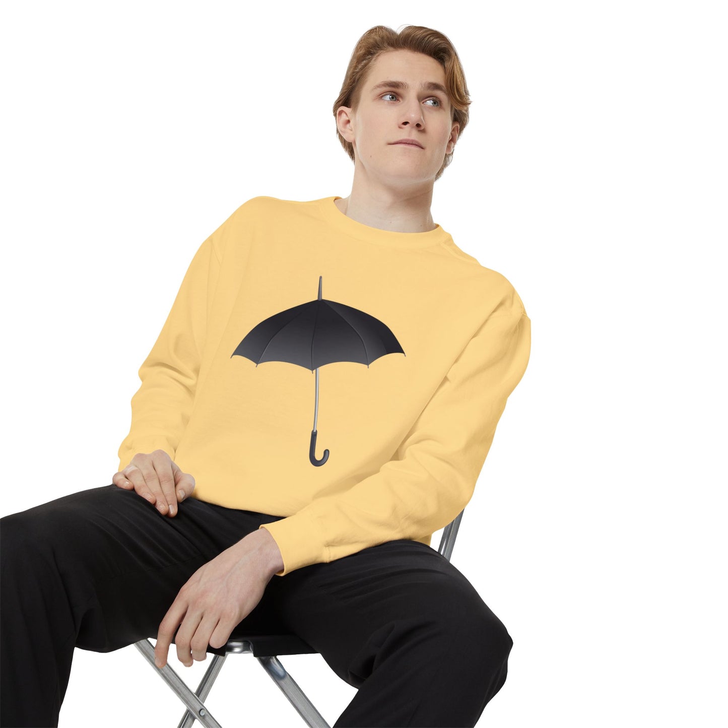 Unisex Garment-Dyed Sweatshirt Elegant - Regal Royal Umbrella