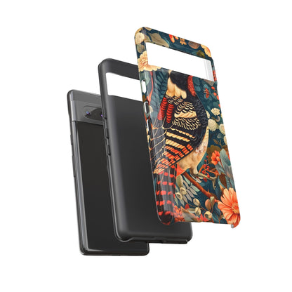 Nature-Inspired Phone Case with Floral Art, Tough Phone Cover, Protective Case, Gift for Nature Lovers, Unique Phone Accessory