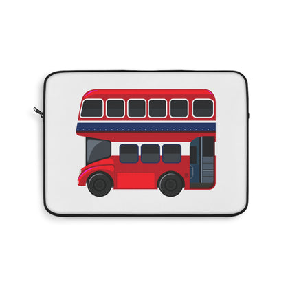 Red Double-Decker Bus Laptop Sleeve, Cute Tech Case, Gift for London Lovers, Travel Accessory, Modern Laptop Bag