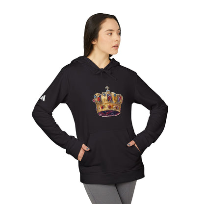 Fleece Hoodie - Unisex Adidas - Royal Crown - British Royal Crown Design - Iconic Symbol of Monarchy