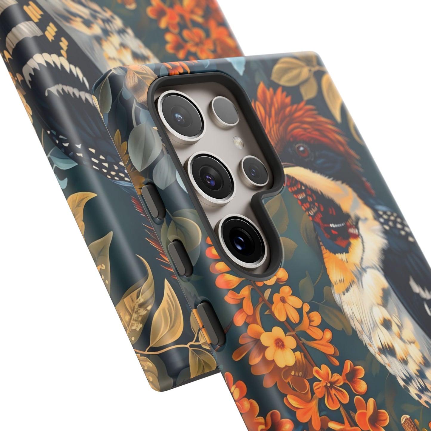 Tough Cases: Floral Bird Phone Case, Vintage Style Cover, Nature Lover Gift, Botanical Design, Spring Inspire Fashion