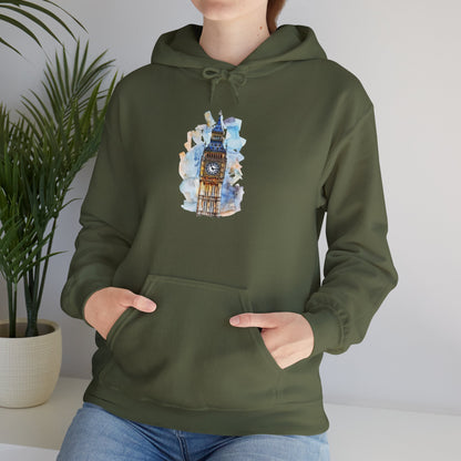 Unisex Heavy Blend™ Hooded Sweatshirt - London's Landmark - The Iconic Clock Tower