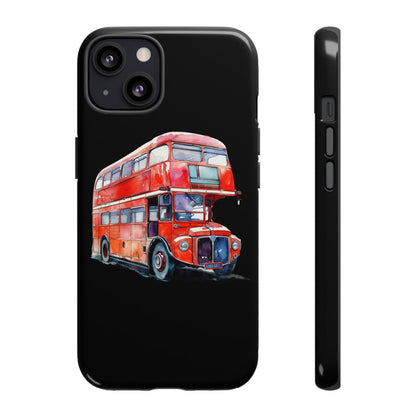 London Bus Phone Case, Tough iPhone Cover, Unique Gift for Travelers, Vintage Style Accessories, Holiday Present Idea