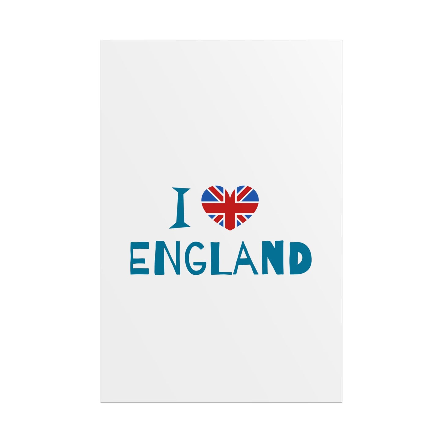 I Love England Rolled Poster - UK Travel Decor, Gift for Britains, Wall Art for Home, London Souvenir, Love England