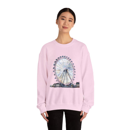 Unisex Heavy Blend™ Crewneck Sweatshirt - London Eye - Iconic Ferris Wheel