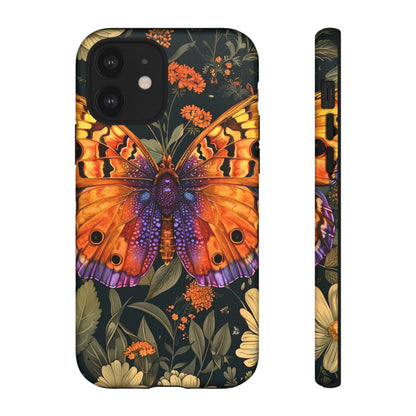 Butterfly Phone Case, Tough Cases for Nature Lovers, Vibrant Floral Design, Gift for Her, Cute Phone Accessories, Butterfly Artwork