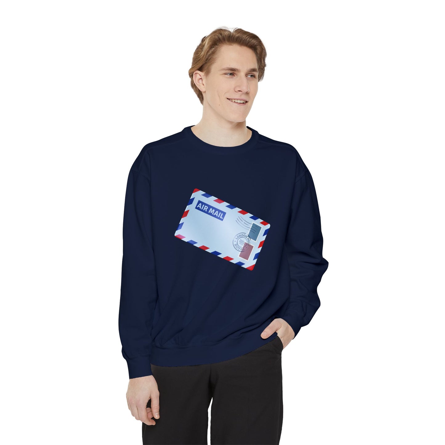 Unisex Garment-Dyed Sweatshirt Classy - Vintage British Air Mail