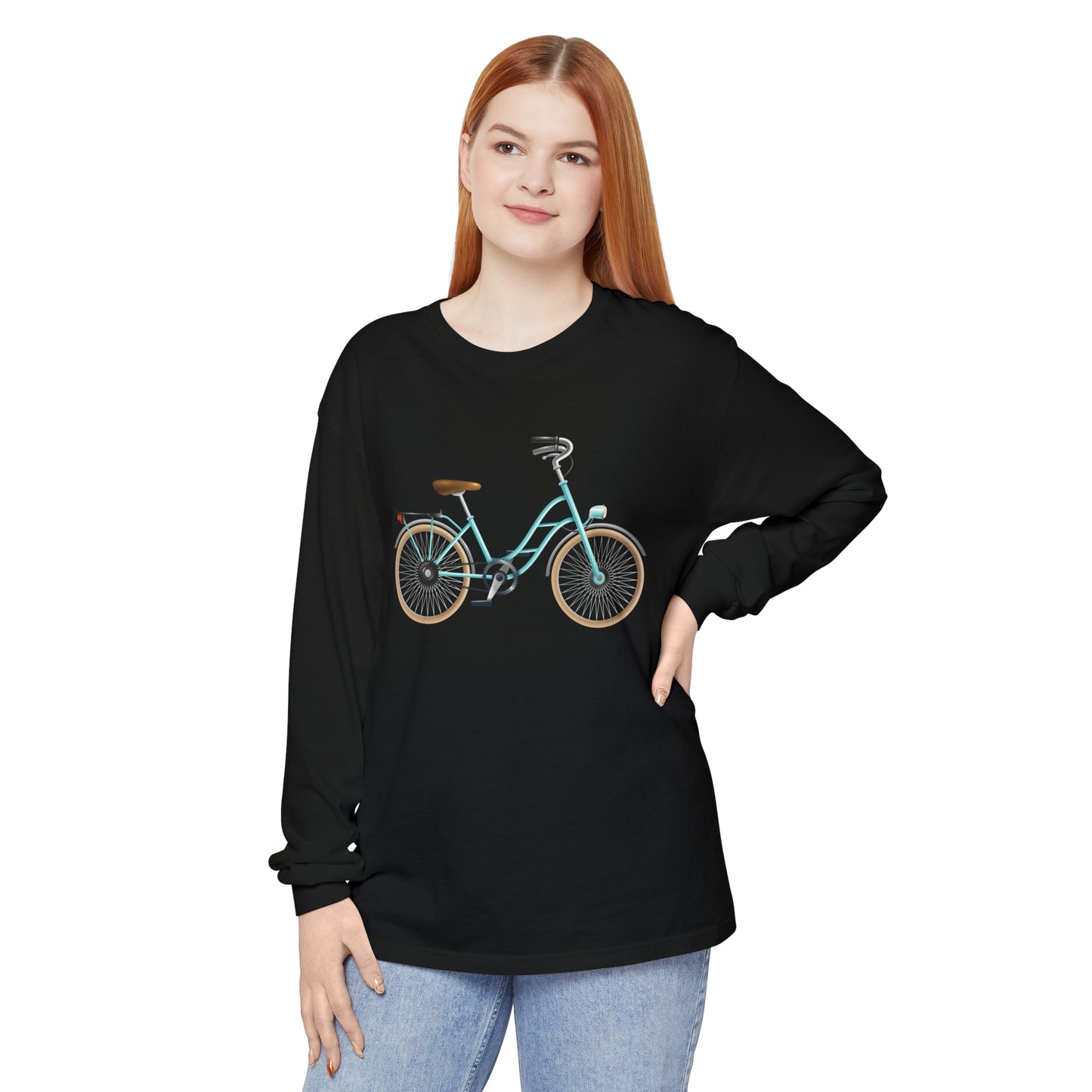 Unisex Garment-dyed Long Sleeve T-Shirt - Trendy British Bicycle
