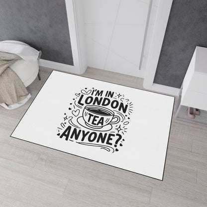 London Tea Heavy Duty Floor Mat - Cute Kitchen Decor, Welcome Mat, Coffee Shop Accessory, Gift for Tea Lovers, Home & Kitchen Item