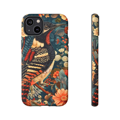 Nature-Inspired Phone Case with Floral Art, Tough Phone Cover, Protective Case, Gift for Nature Lovers, Unique Phone Accessory