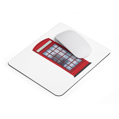 Charming Telephone Box Mouse Pad, Cute Desk Accessory, Office Decor, Gift for Travelers, British Theme, Work Station Essential