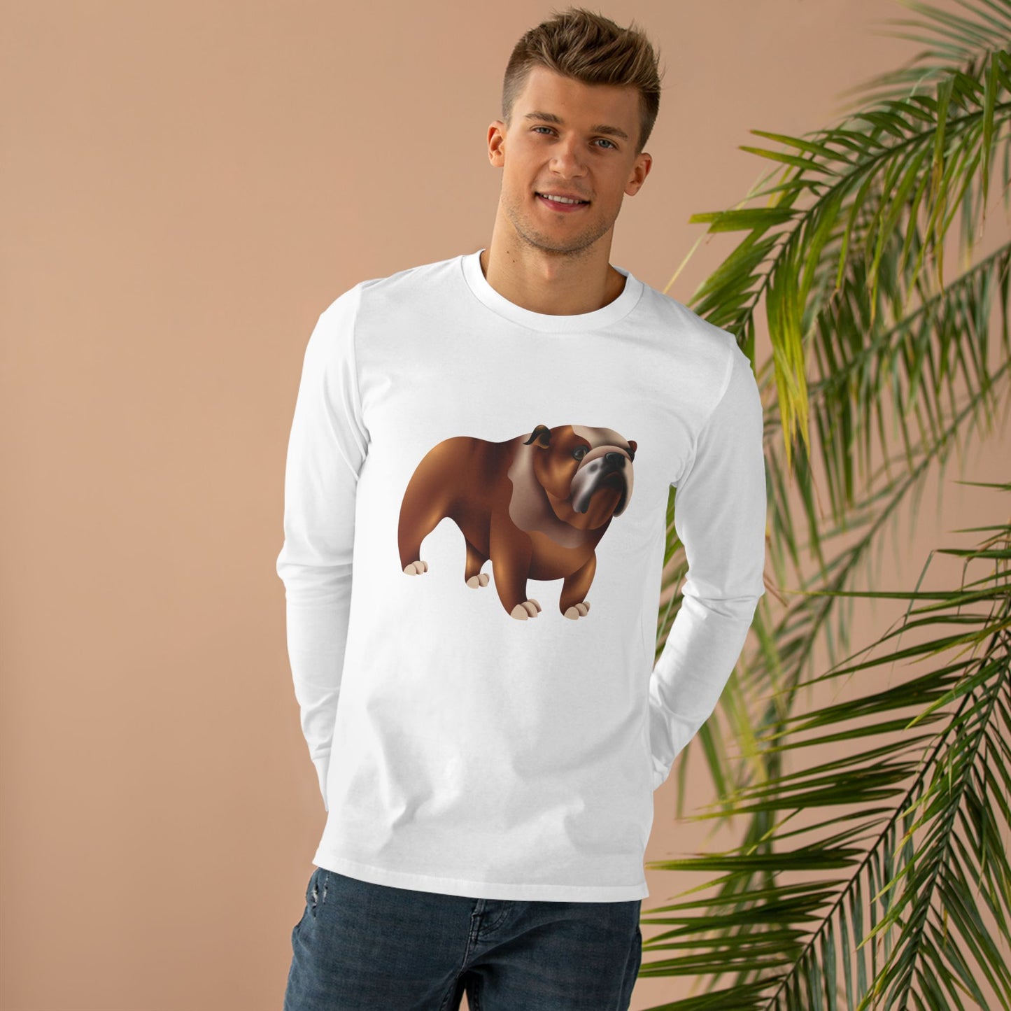 Men’s Base Longsleeve Tee - Adorable British Dog