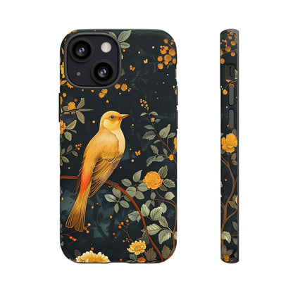 Floral Phone Case, Tough Cases with Bird Design, Nature Lover Gift, Stylish Protection, Birthday Present, Floral Phone Cover