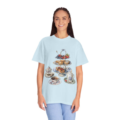 Unisex Garment-Dyed T-shirt - Savoring Britain - A Journey Through British Cuisine