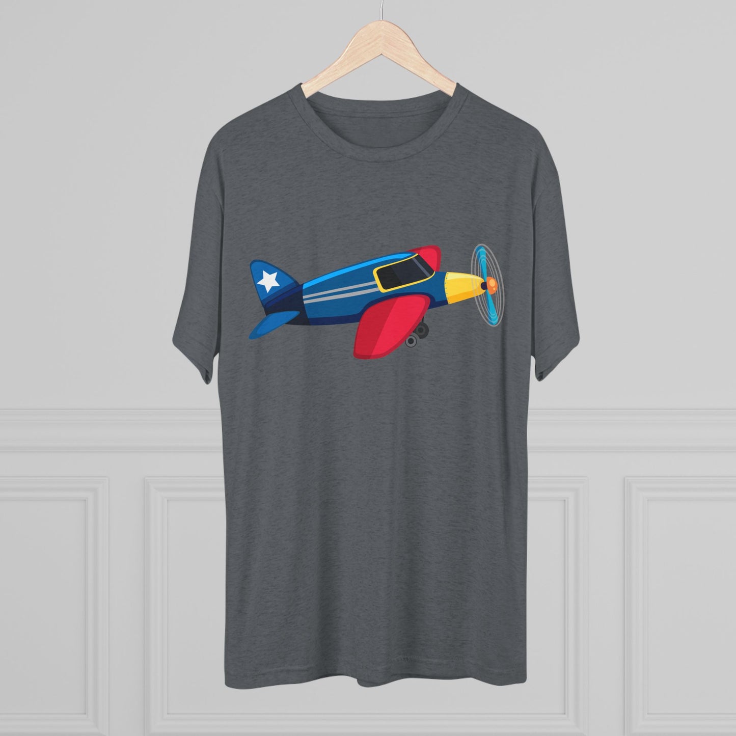 Vintage Airplane Illustration - Retro Aviation Cozy Unisex Tri-Blend Crew Tee