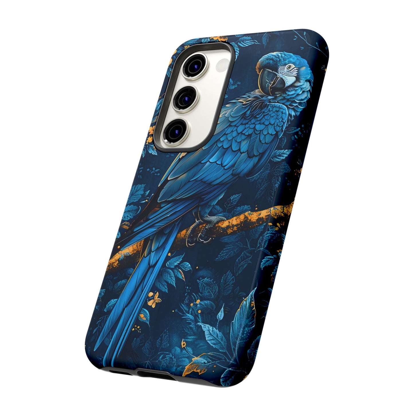 Tough Cases - Vibrant Blue Parrot Phone Case, Tropical Bird Phone Cover, Nature Lover Gift, Eco-Friendly Accessories, Unique Wildlife Decor