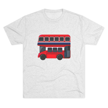 London Transport English Bus - Iconic Red Double-Decker Classy Unisex Tri-Blend Crew Tee