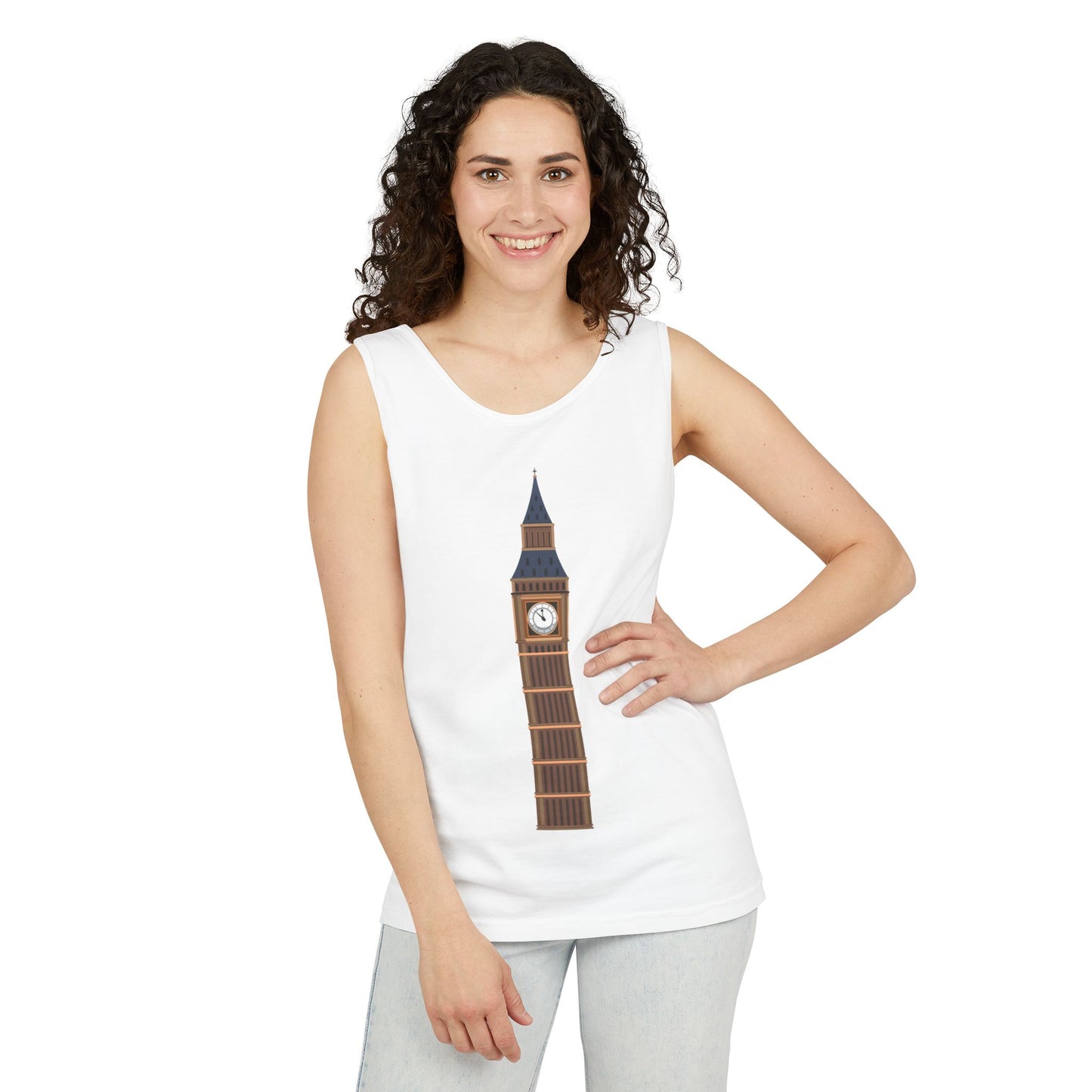 Unisex Garment-Dyed Tank Top - Historic Big Ben England Tower Artwork