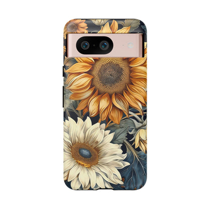 Floral Phone Case for Tough Cases, Sunflower Design, Nature Lover Gift, Birthday Present, Eco-Friendly Accessories, Summer Vibes