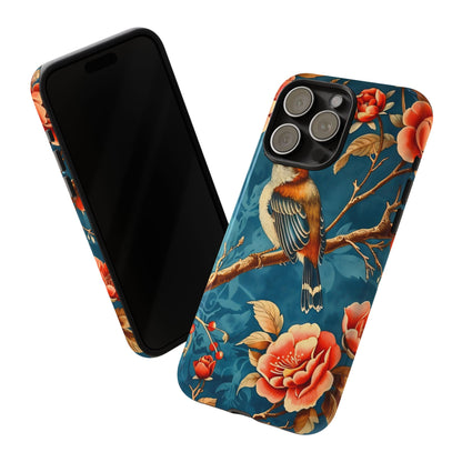 Bird & Floral Phone Case, Tough Cases for Nature Lovers, Gift for Her, Customizable Design, Vibrant Tech Accessories