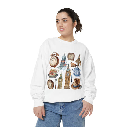 Unisex Garment-Dyed Sweatshirt - Classic England - A Collection of Iconic Imagery