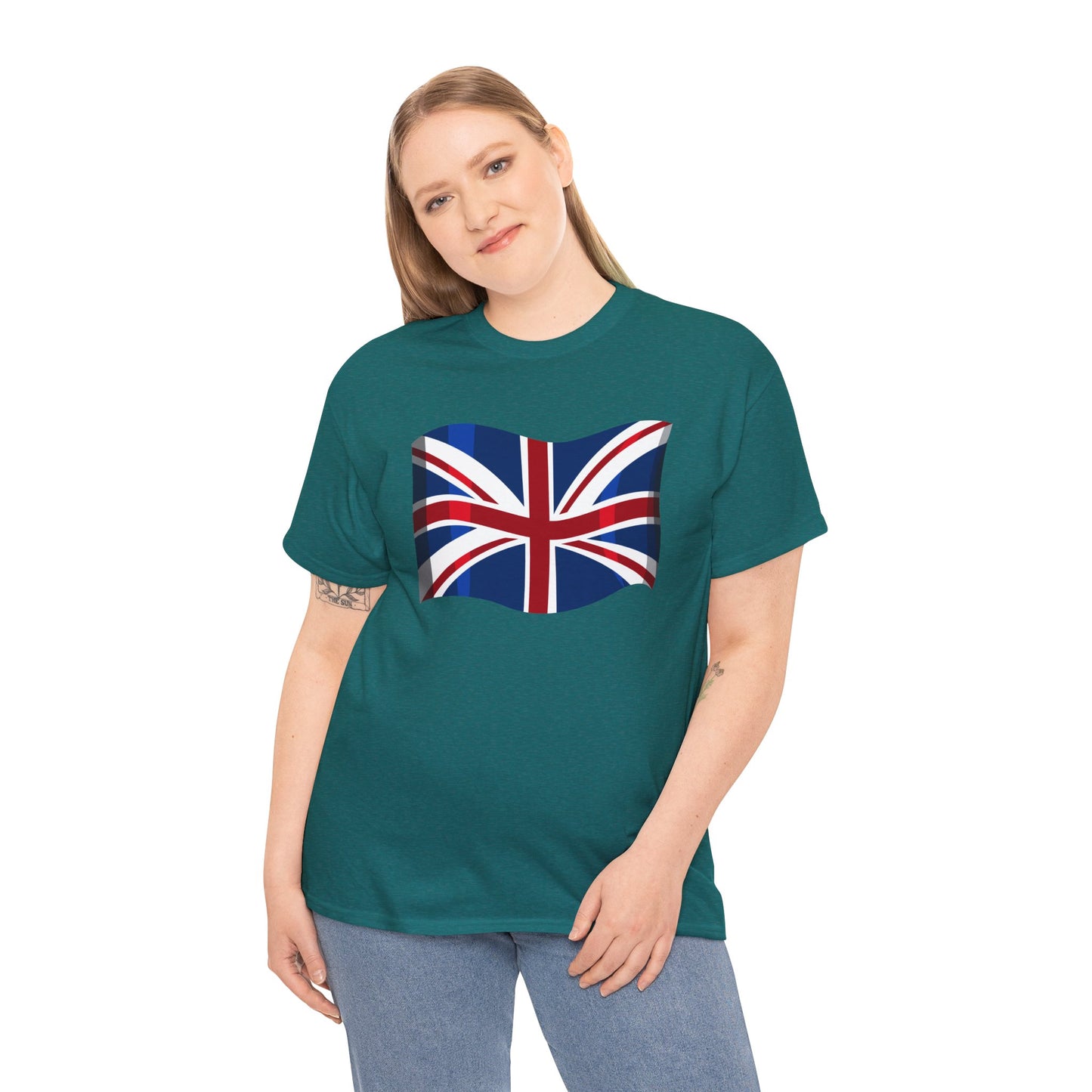 Unisex Heavy Cotton Tee - Classic UK Flag Design - Union Jack Symbol