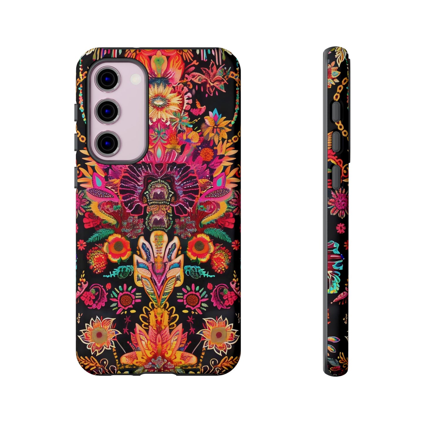 Colorful Floral Phone Case, Tough Cases, Unique Phone Cover, Boho Style Accessory, Gift for Her, Trendy Smartphone Protection