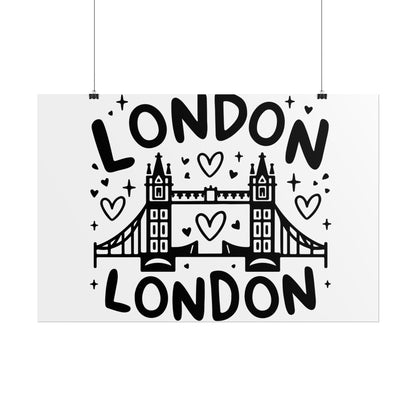 Charming London Rolled Poster for Home Decor, Wall Art, Travel Gift, Office Wall Decor, London Themed Decoration
